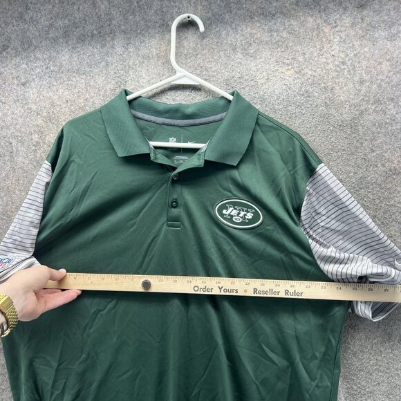 New York Jets Shirt Mens 2XL Green Gray NFL Football Nike Dri Fit Polo - Picture 10 of 12
